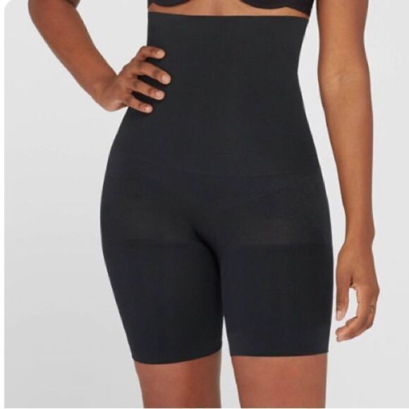 Spanx assets womens remarkable results high waist mid thigh shaper xl black - Picture 1 of 7